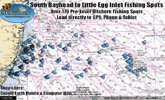 Bayhead to Little Egg & Barnegat New Jersey GPS Fishing Spots