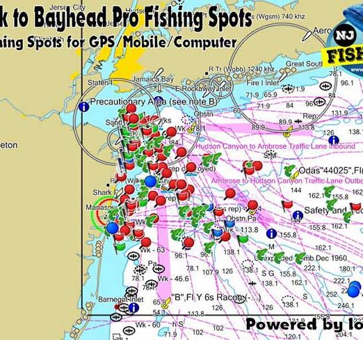 Sandy Hook to Bayhead GPS Fishing Spots
